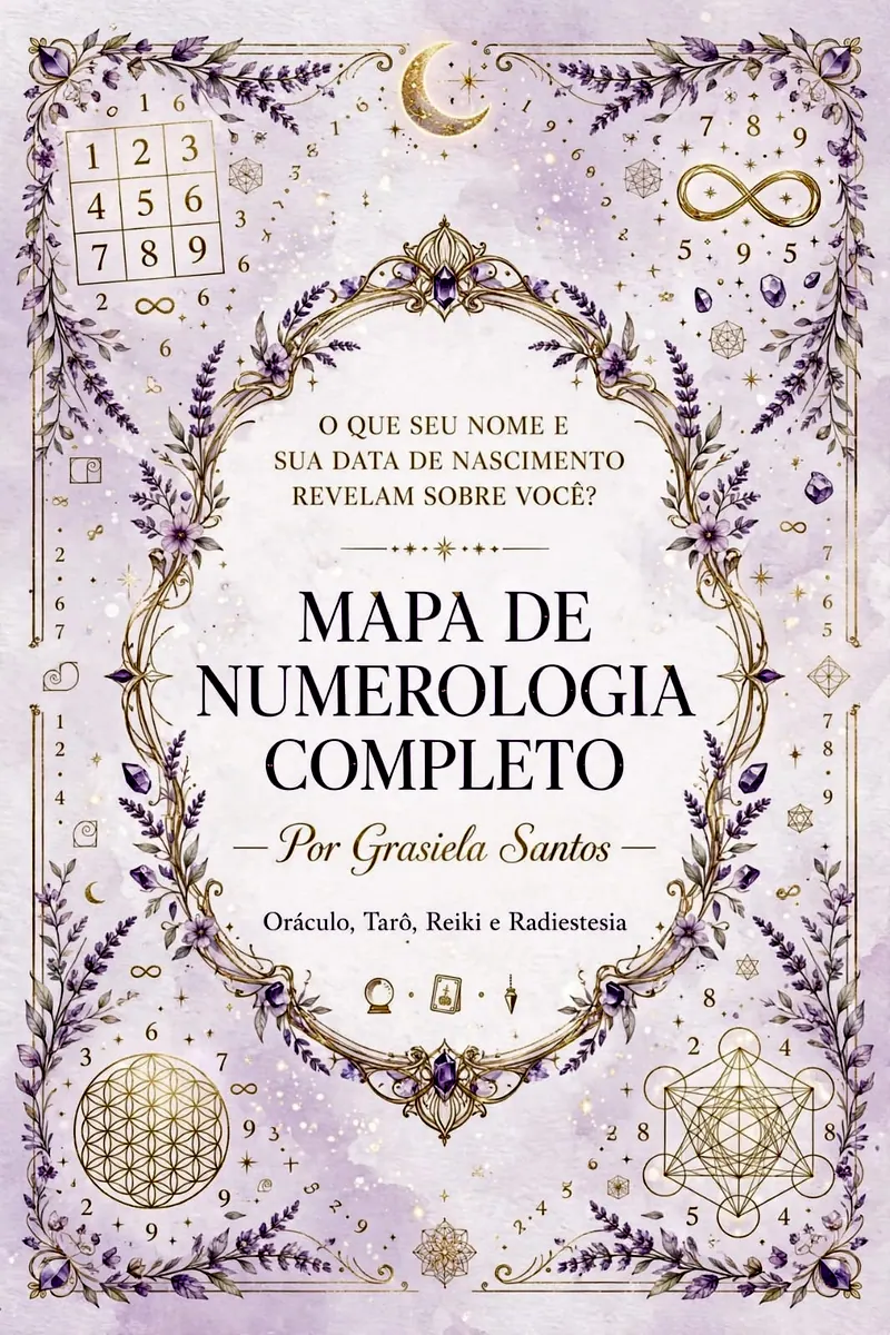 Capa lilás do Mapa de Numerologia Completo: o que seu nome e sua data de nascimento revelam sobre você